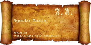 Nyeste Maxim névjegykártya